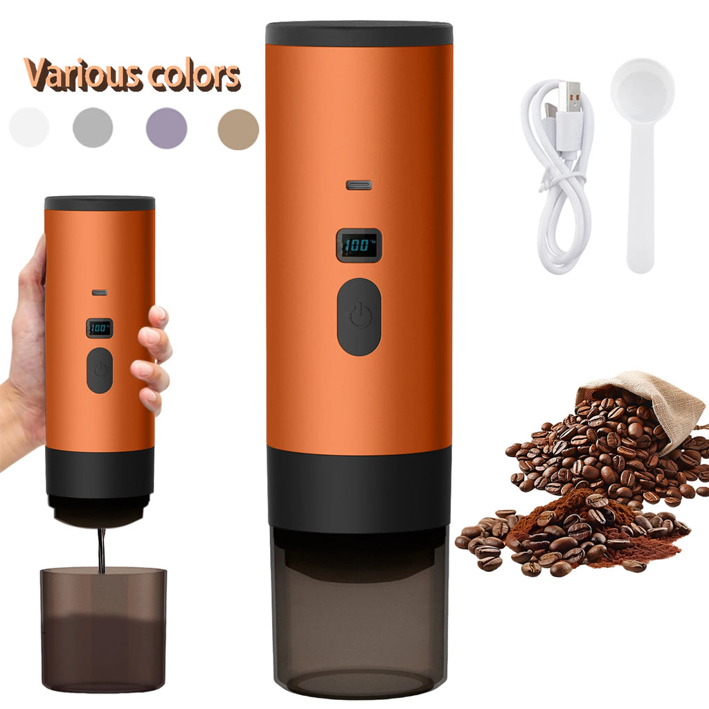 Portable Electric Capsule Coffee Maker Espresso Pot Cordless Heating Pump Press Coffee Maker Travel and Car 3 in 1 Coffee Pot