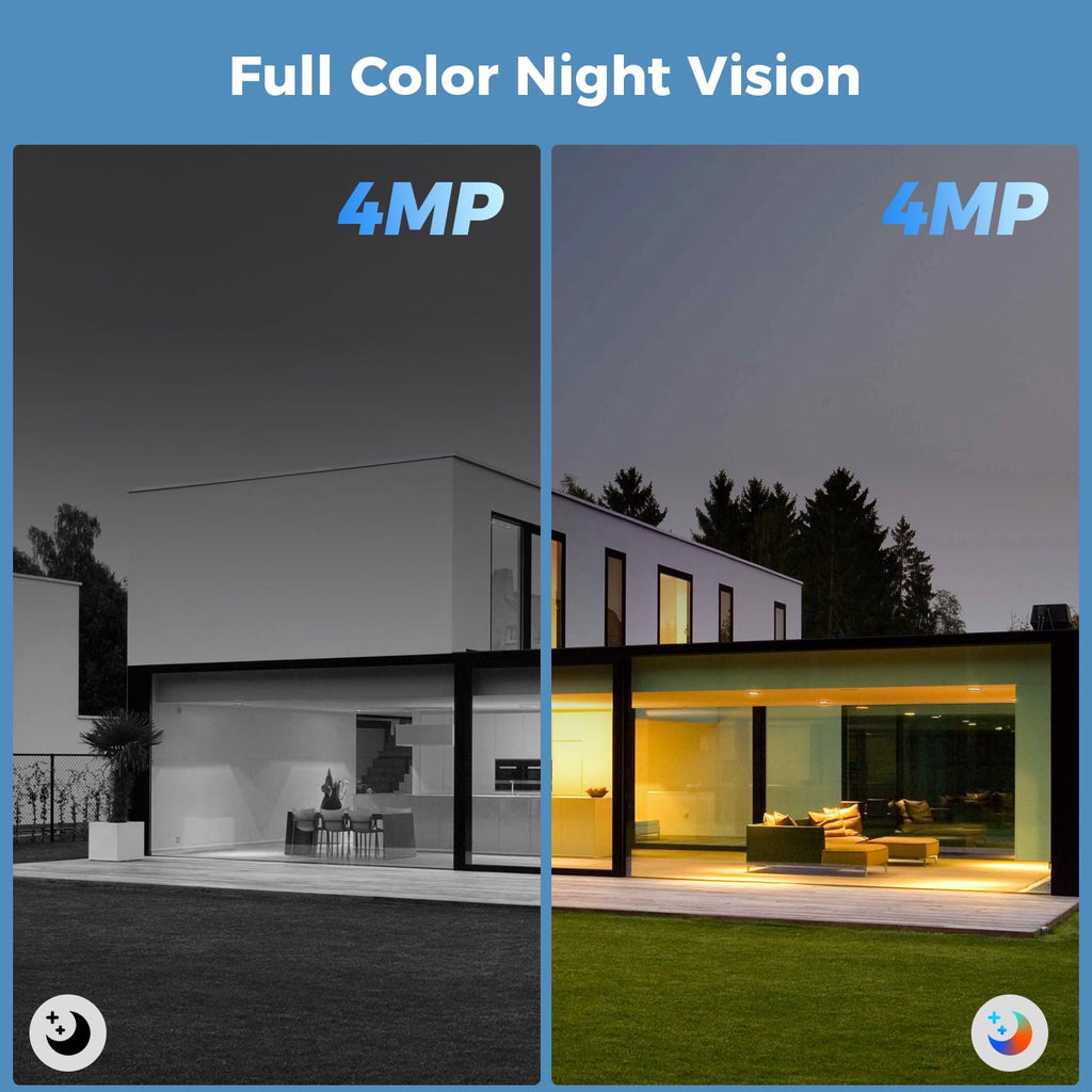 Hiseeu Solar Security Cameras Wireless Outdoor 2 Pack, Battery Powered 3K 4MP wifi Cameras for Home Surveillance, PIR/AI Motion Detection, Waterproof, Color Night Vision, 2-Way Audio, Cloud/SD Storage