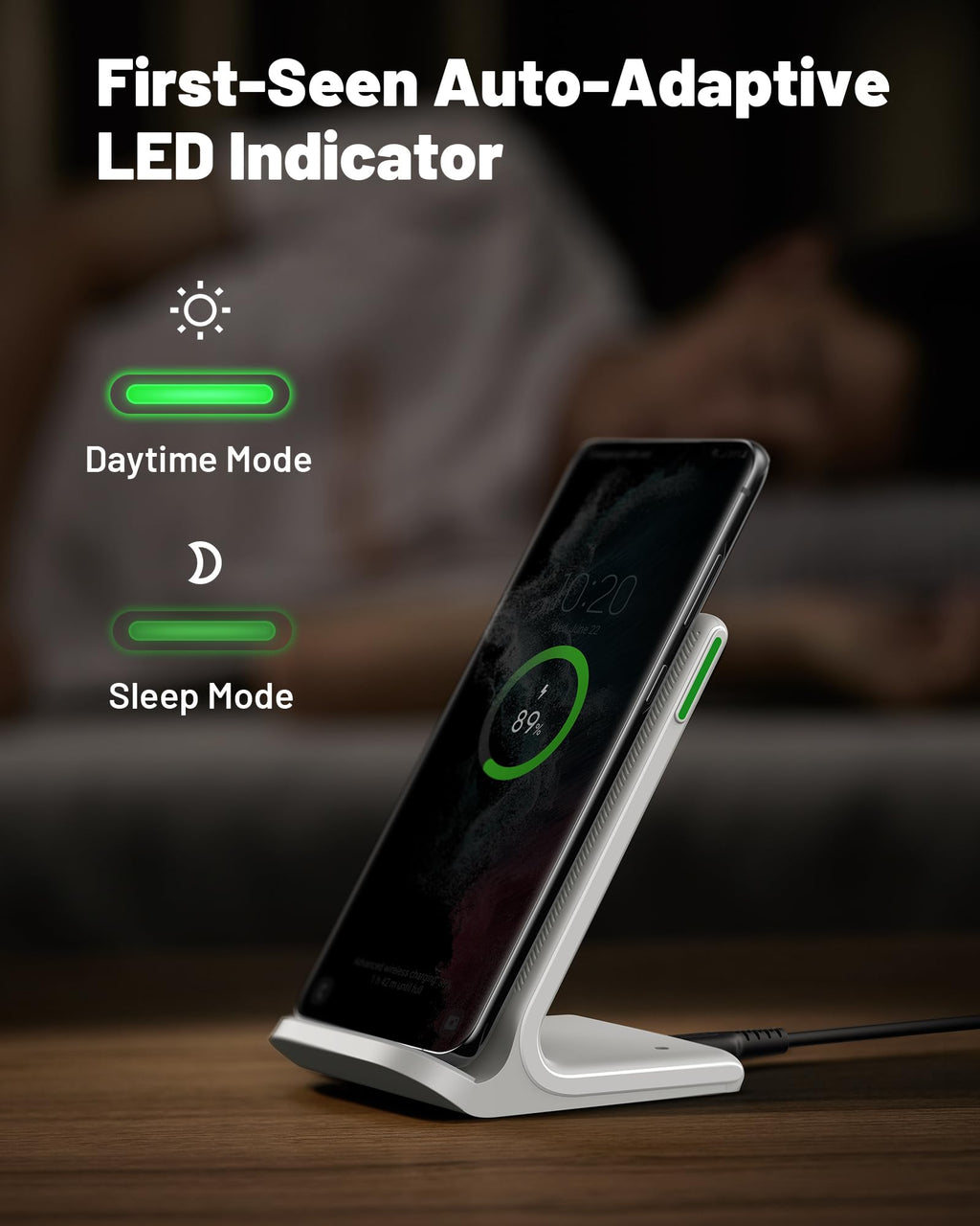 INIU Chargeur Induction 15W, Chargeur sans Fil à Charge Rapide, Wireless Charger Accessoire Bureau pour iPhone 17 16 Pro Max 15 Plus 14 13 12 11, Samsung, Google Pixel, etc.