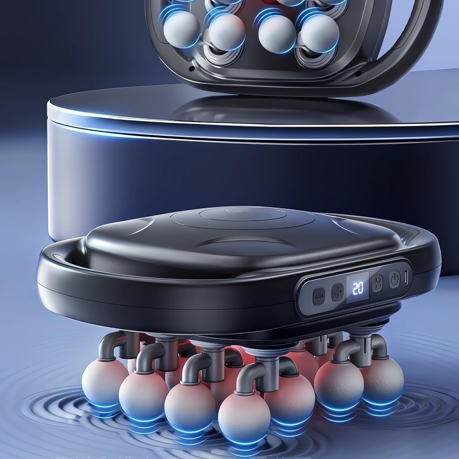 16-Head Massage Gun Set, Deep Tissue Percussion Massager with 20 Speeds & 9 Modes, Quiet Handheld Massage Gun for Back, Neck, Shoulders, Legs, Foot, Full Body Muscle Pain Relief & Relaxation