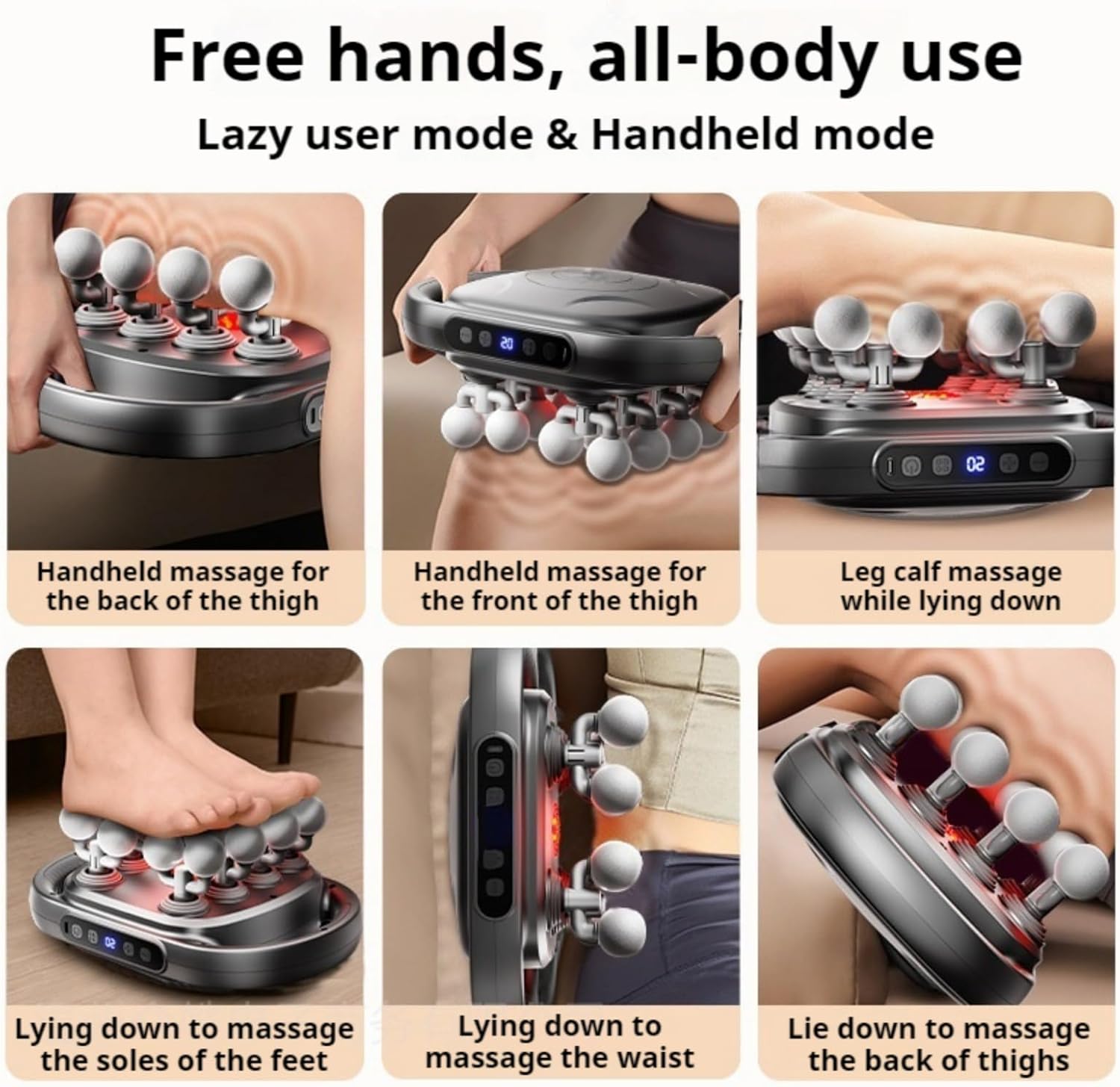 16-Head Massage Gun Set, Deep Tissue Percussion Massager with 20 Speeds & 9 Modes, Quiet Handheld Massage Gun for Back, Neck, Shoulders, Legs, Foot, Full Body Muscle Pain Relief & Relaxation
