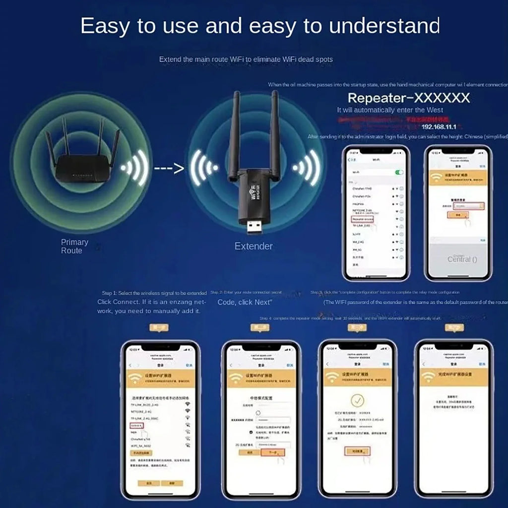 2.4G 300Mbps sans fil USB WiFi répéteur Extender WiFi amplificateur de Signal Booster longue portée Wi-Fi routeur Extension réseau à domicile