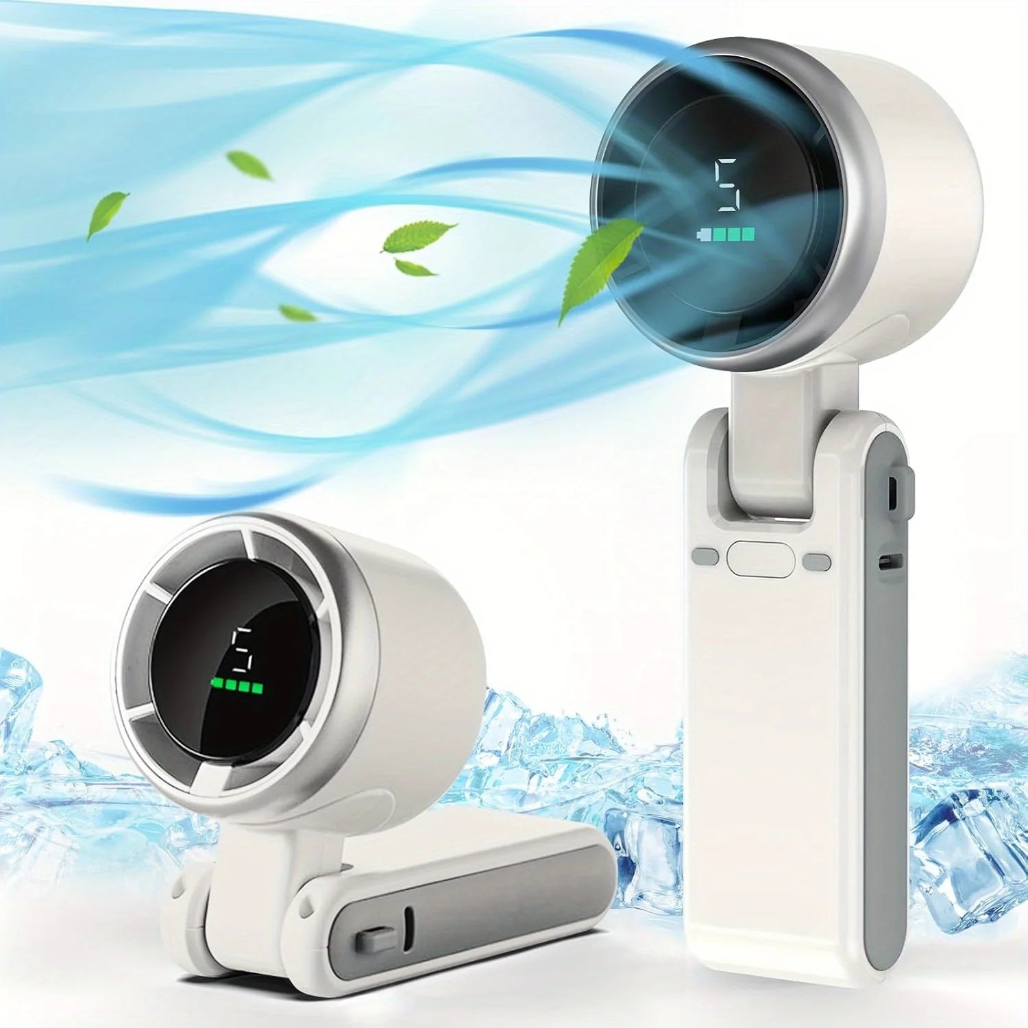 Ventilateur 3-en-1, 5 vitesses, batterie au lithium rechargeable 3600 mAh, chargement USB, mini ventilateur de voyage