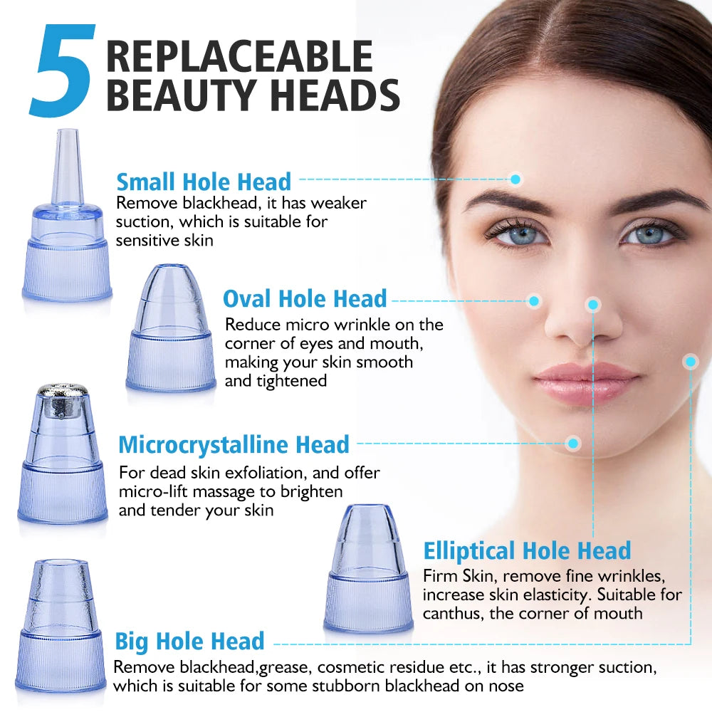 Élimination électrique des points noirs sous vide, nettoyage du visage des taches noires, aspiration des boutons d'acné, Instrument de beauté, outils de soins de la peau