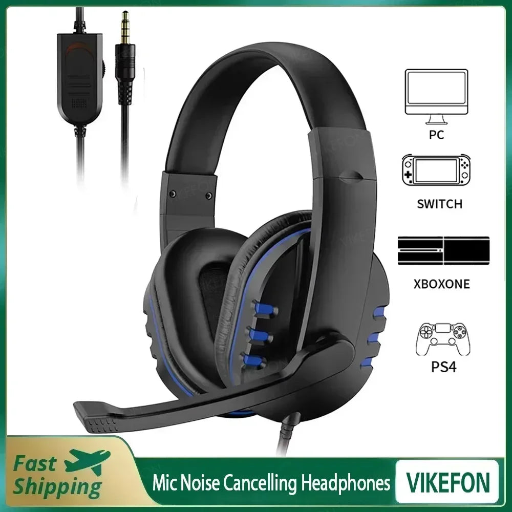 Casque filaire Gamer avec micro casque antibruit pour PC ordinateur portable PS4 PS5 Nintendo tablette écouteurs