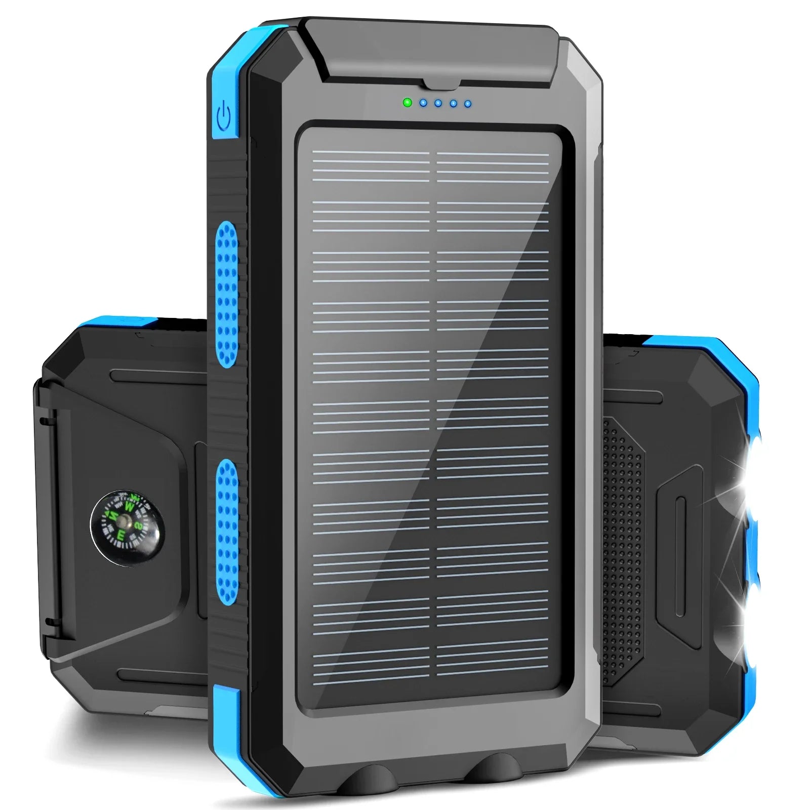 Solar power bank 50000mAh with built-in cable, lightweight and large capacity universal mobile power supply for mobile phones