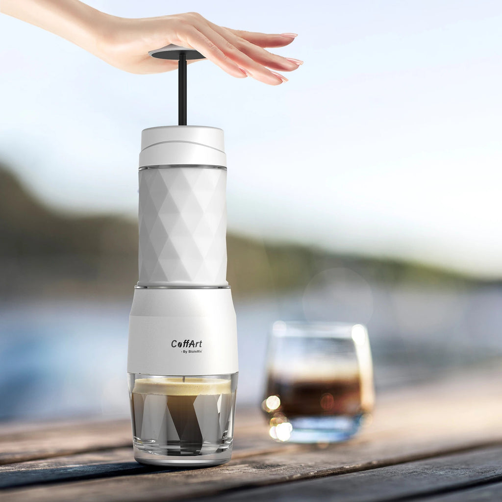 BioloMix Machine à café portative Machine à expresso presse à main Capsule cafetière moulue Portable pour voyage et pique-nique - Golden High-Tech