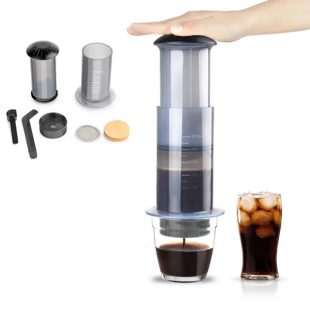 Cafetière expresso Portable, presse française, cafetière pour Machine AeroPress avec 50 filtres, Kit de papier, outils Barista - Golden High-Tech