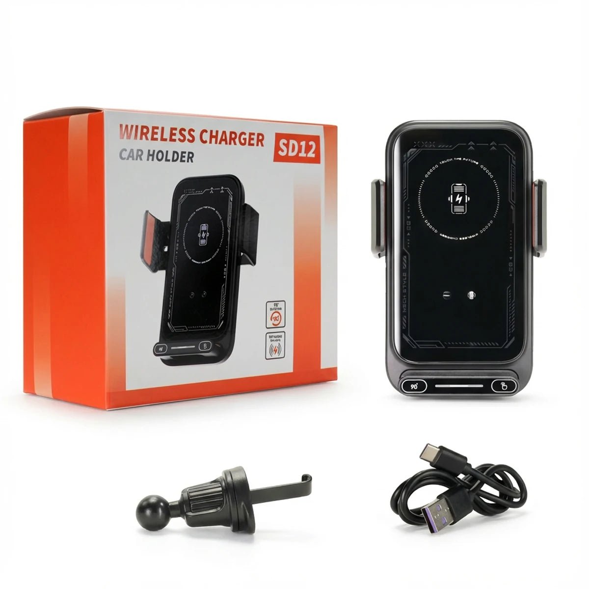 Car Phone Charger Phone Holder - Golden High-Tech