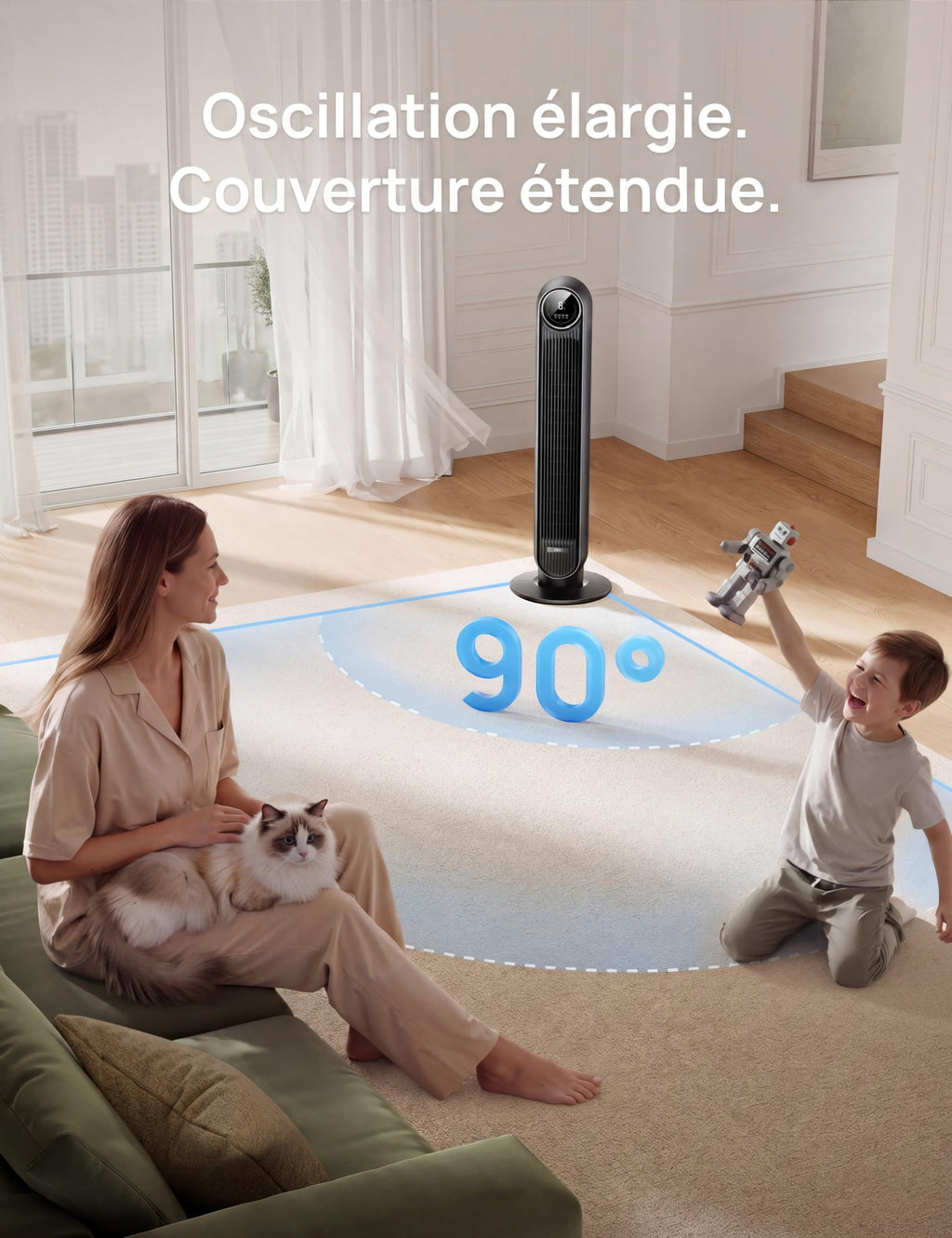 Dreo Ventilateur Tour Intelligent WiFi Silencieux