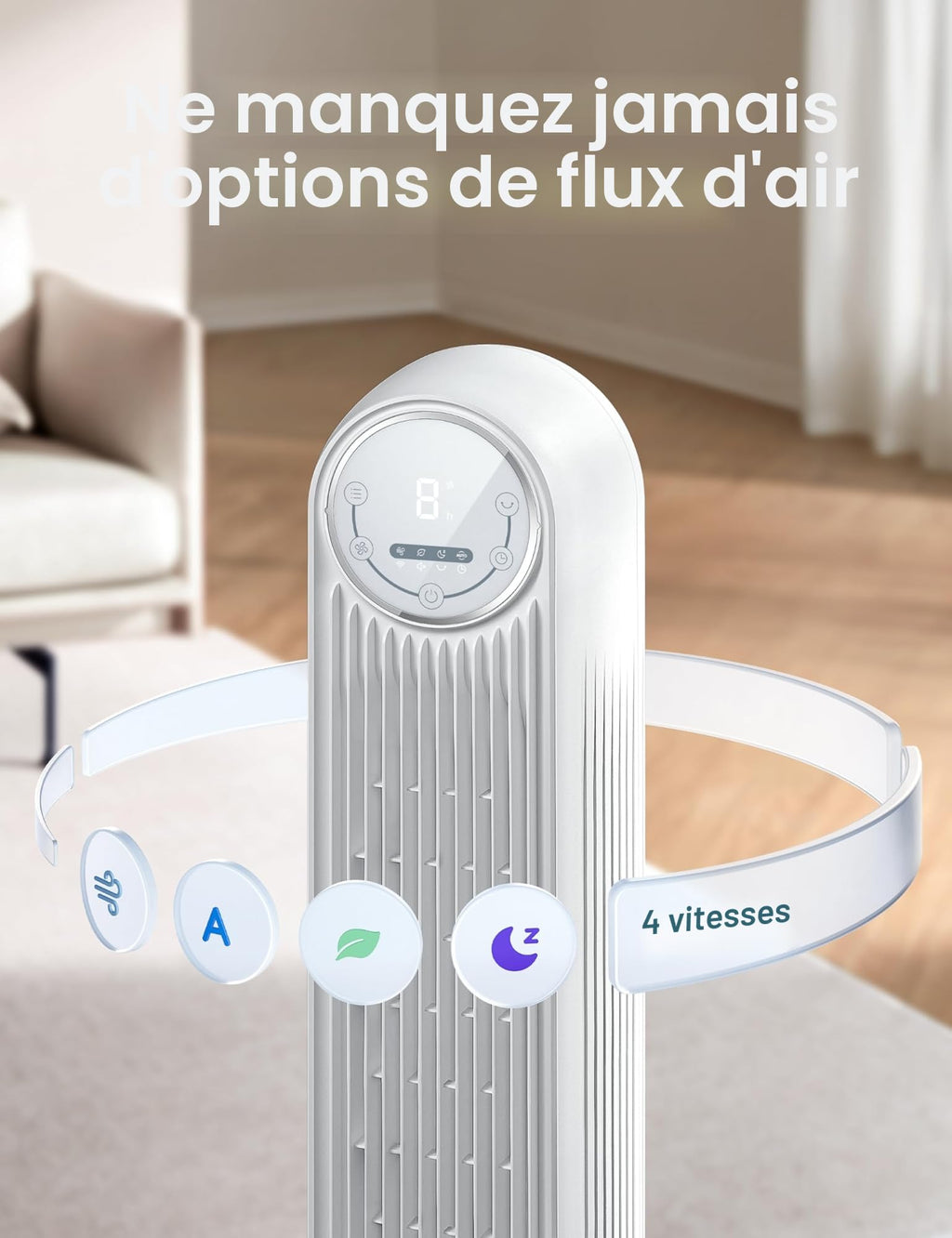Dreo Ventilateur Tour Intelligent WiFi Silencieux