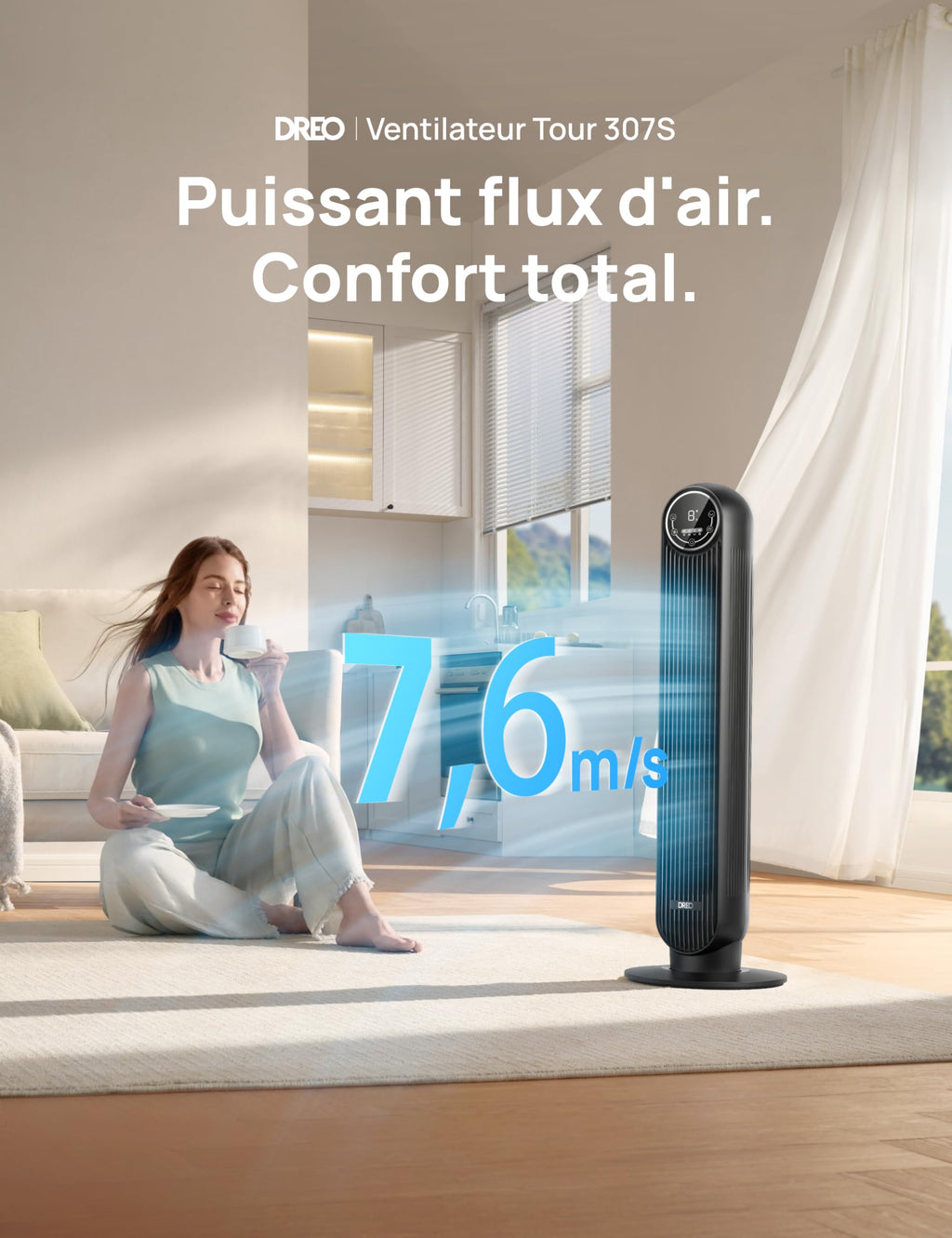Dreo Ventilateur Tour Intelligent WiFi Silencieux