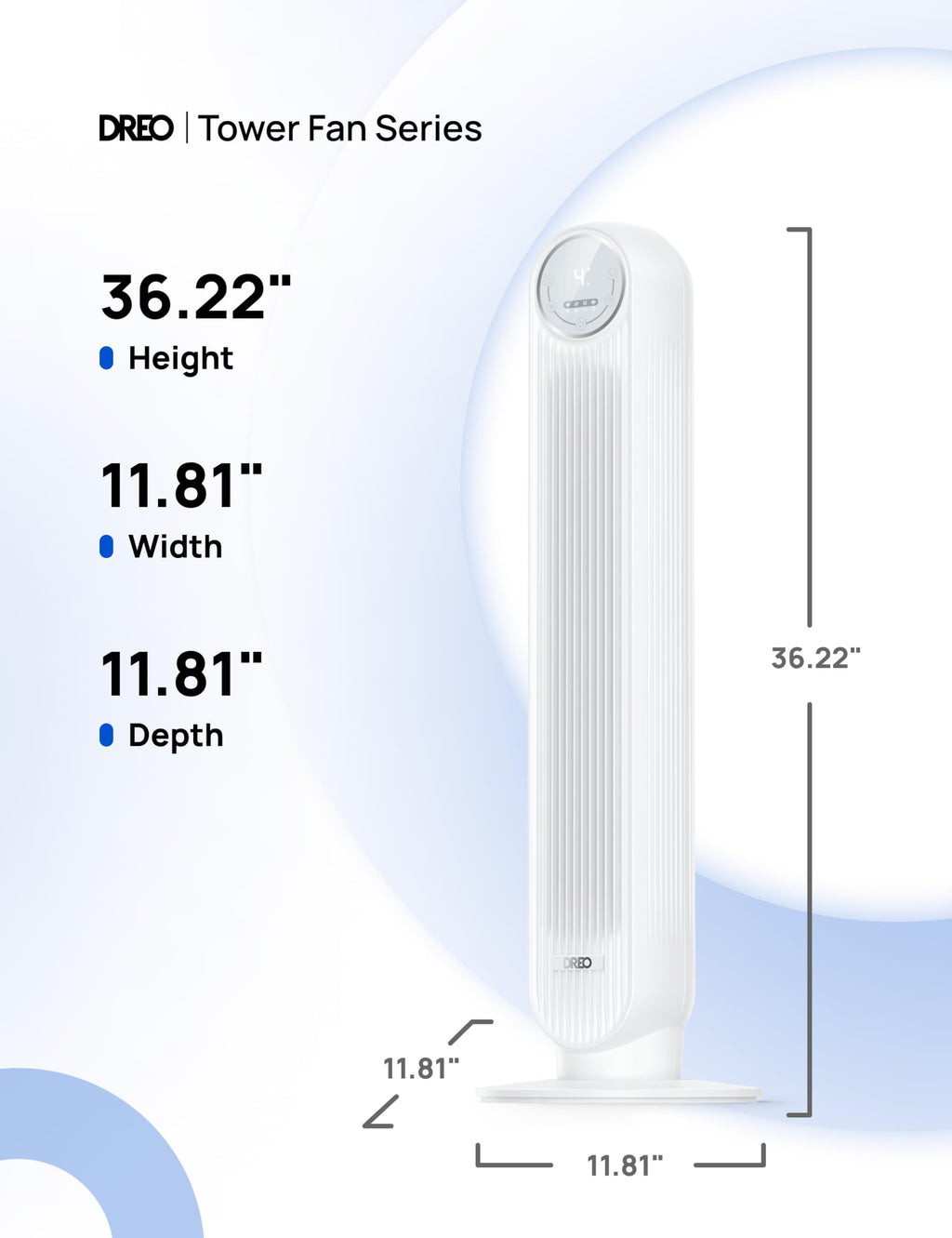 Dreo Ventilateur Tour Intelligent WiFi Silencieux - Golden High-Tech