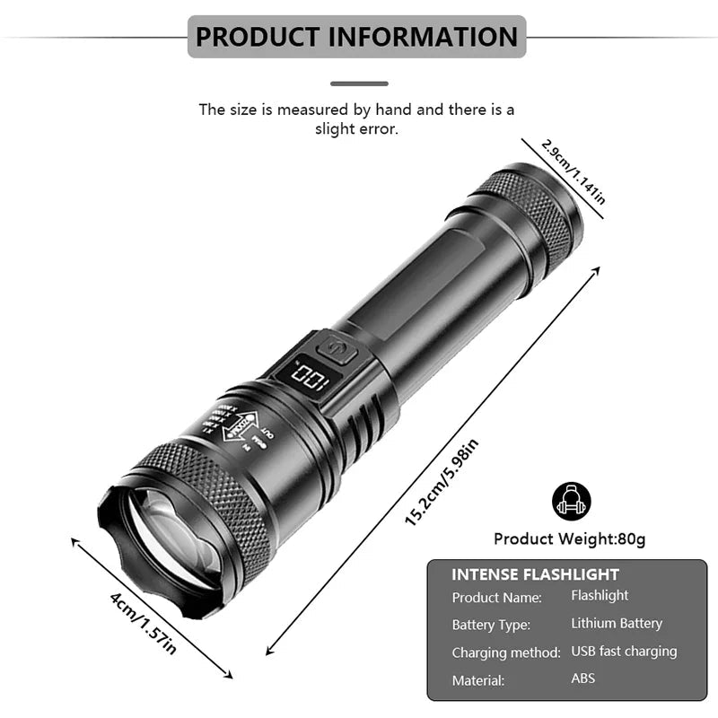 Torche LED P50 Haute Puissance 2000LM