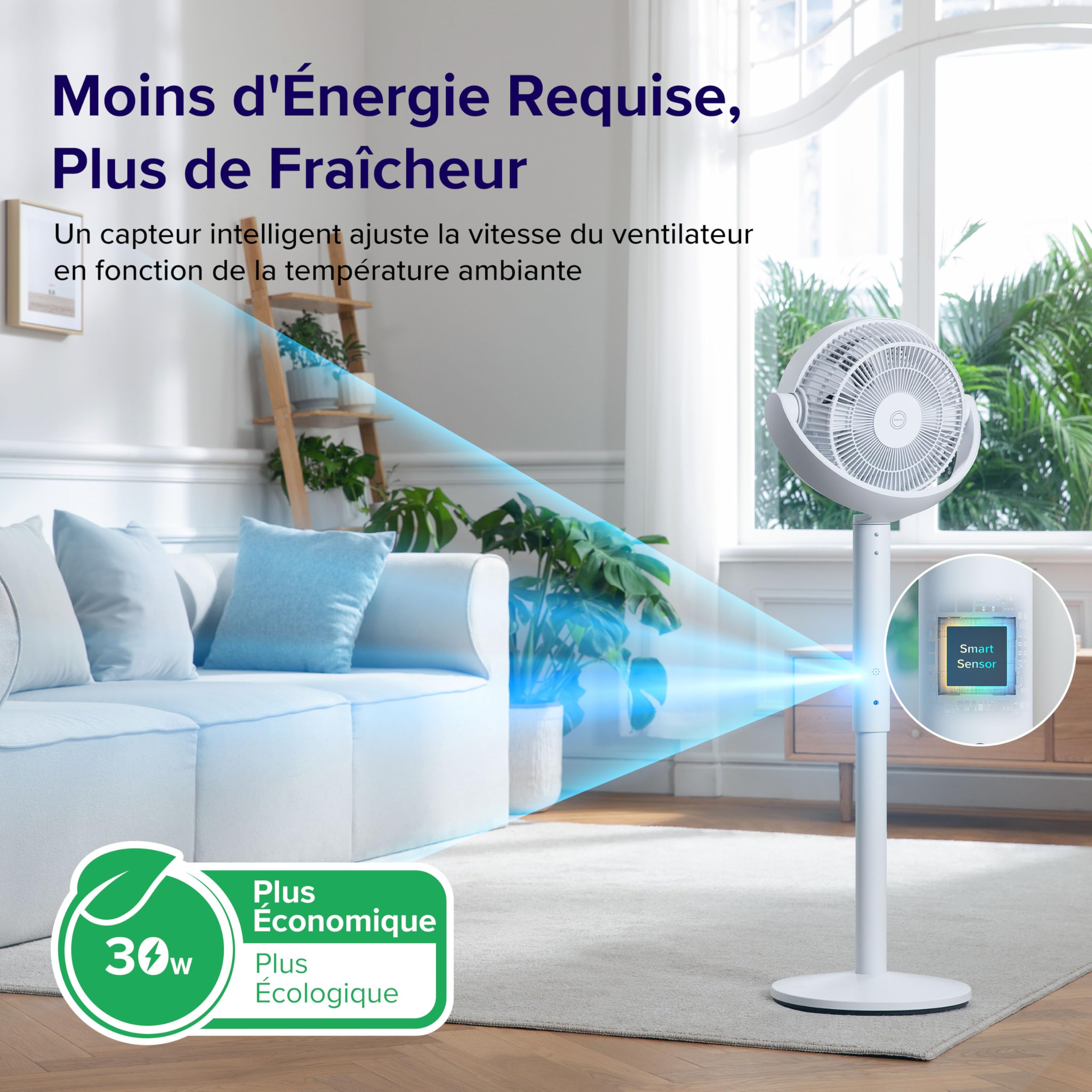 LEVOIT Ventilateur Wi-Fi Silencieux DC 12 Vitesses - Golden High-Tech