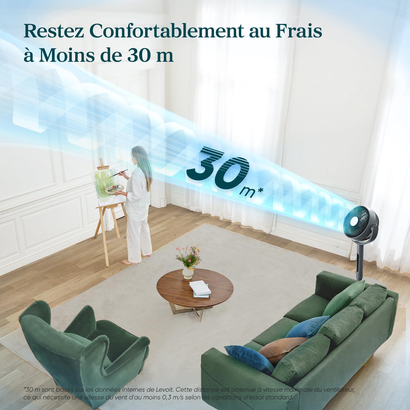LEVOIT Ventilateur Wi-Fi Silencieux DC 12 Vitesses - Golden High-Tech
