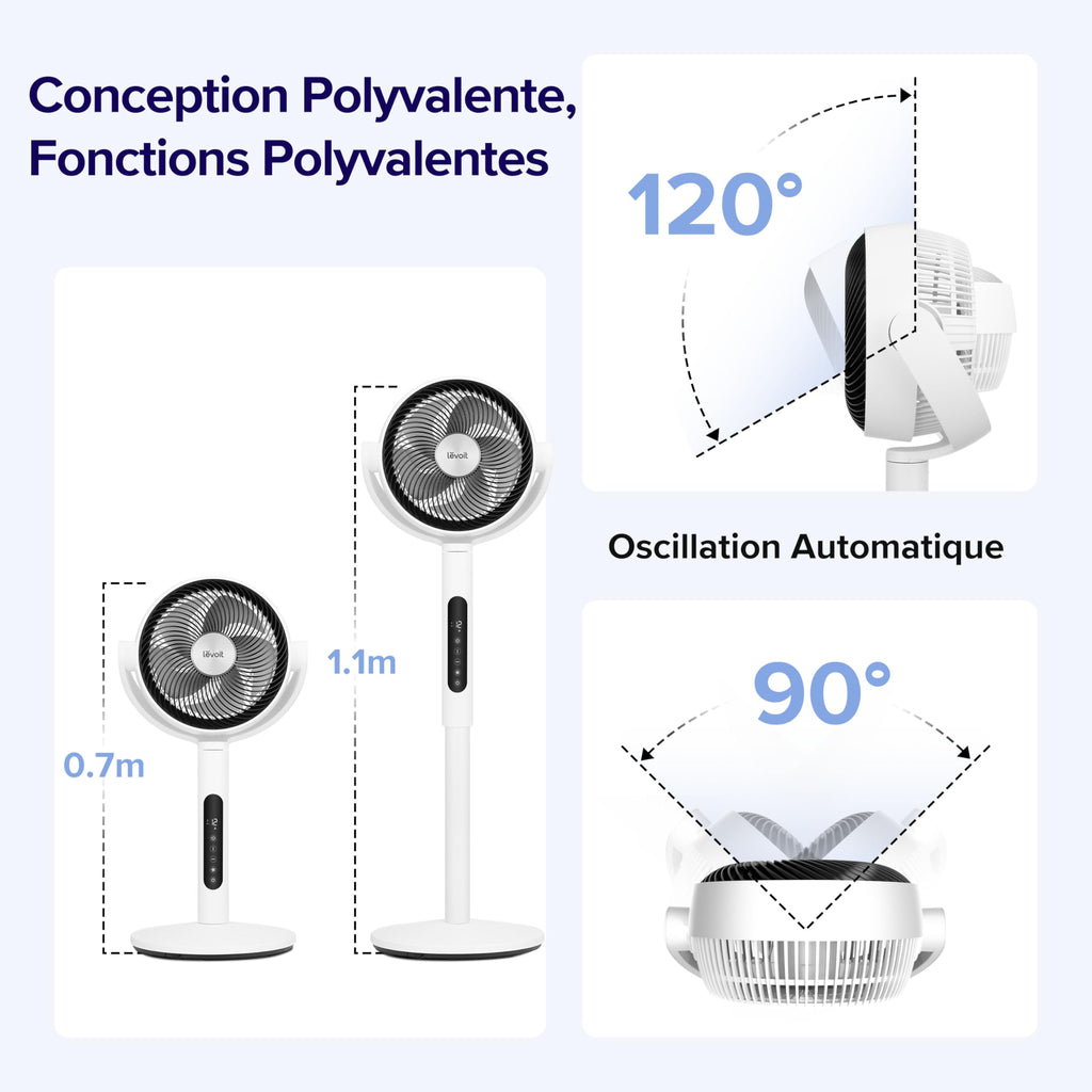 LEVOIT Ventilateur Wi-Fi Silencieux DC 12 Vitesses - Golden High-Tech
