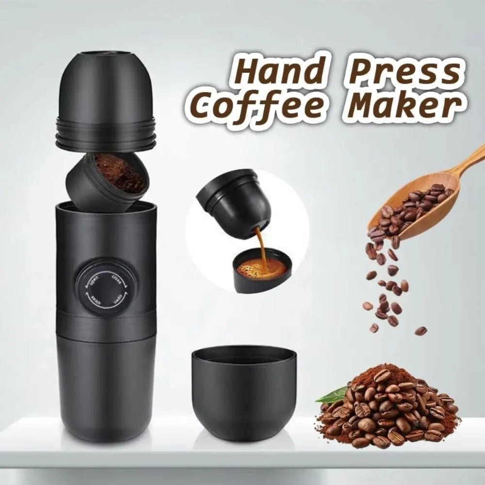 Machine à café expresso manuelle portable 140 ml, mini presse manuelle, machine à café individuelle, type poudre de café, pour les voyages en plein air, le camping - Golden High-Tech