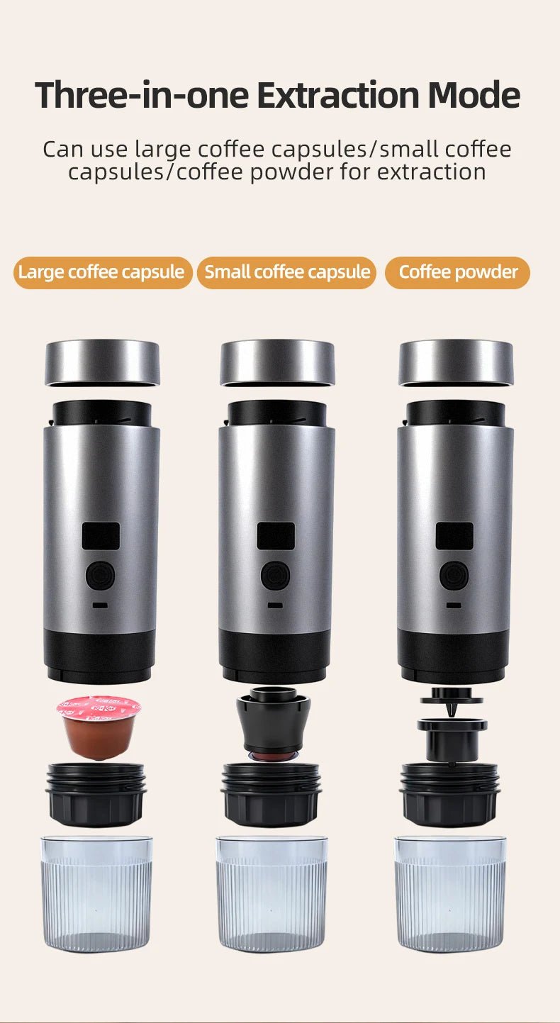 Machine à café expresso Portable, chauffage, Rechargeable, Extraction concentrée, pour voyage et bureau - Golden High-Tech