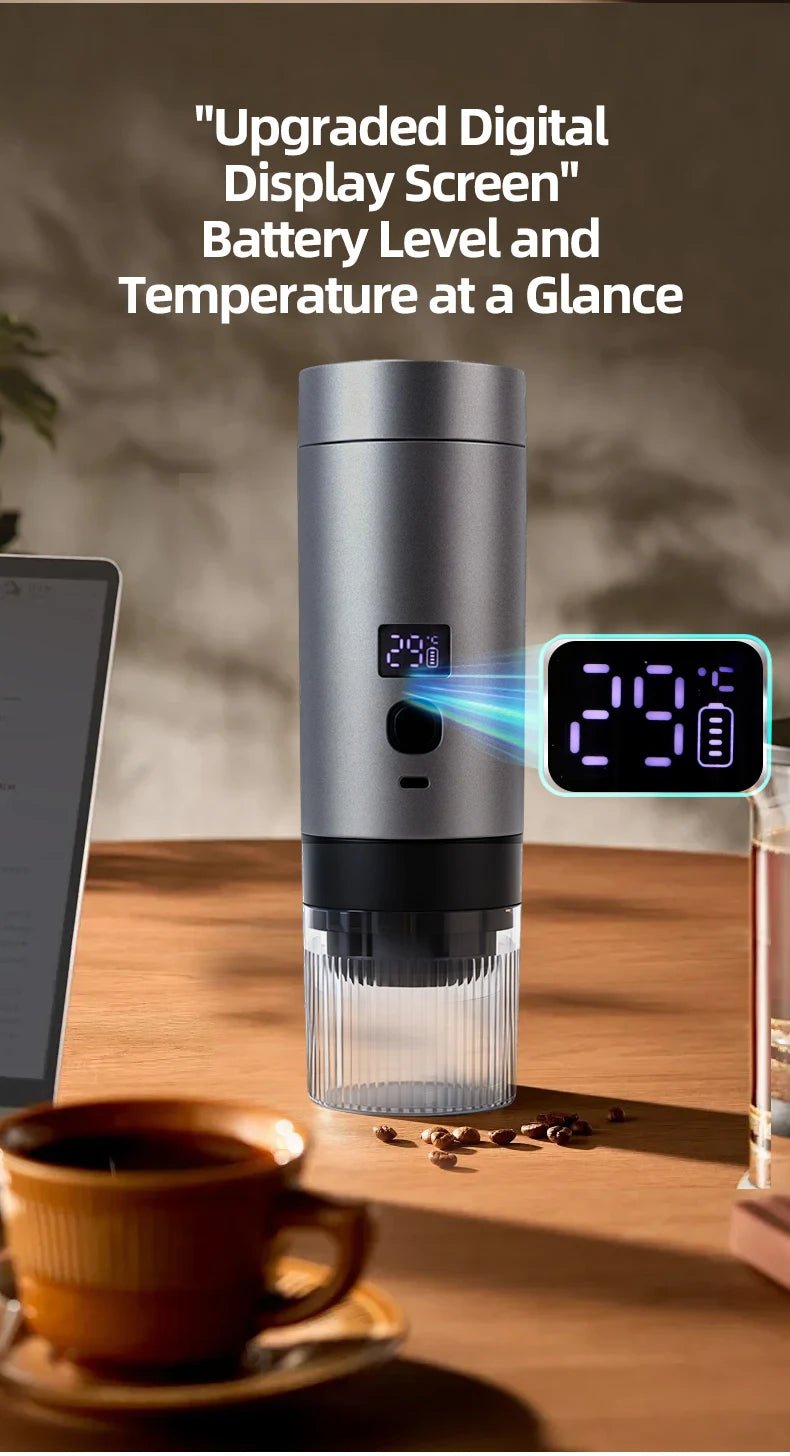 Machine à café expresso Portable, chauffage, Rechargeable, Extraction concentrée, pour voyage et bureau - Golden High-Tech