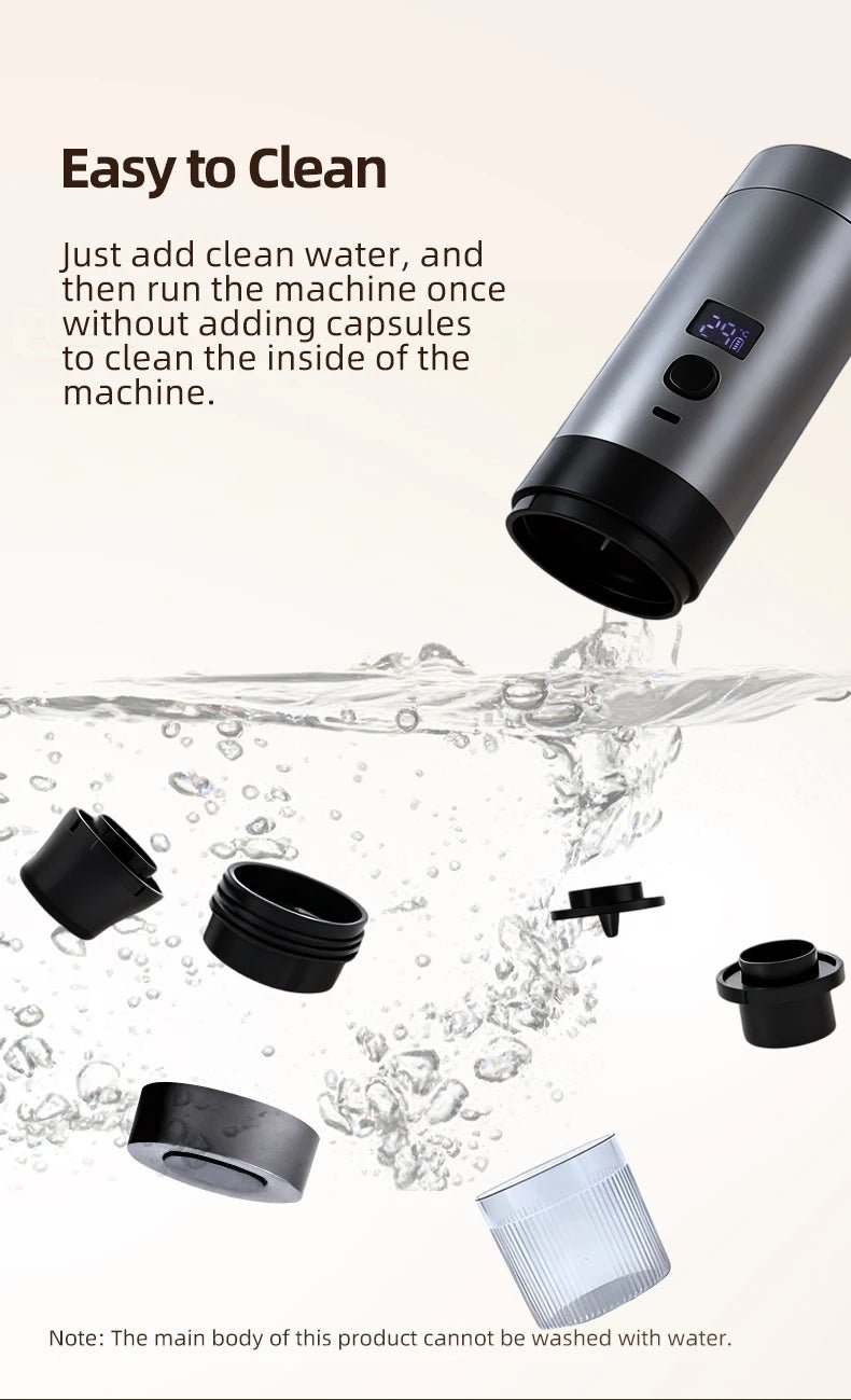 Machine à café expresso Portable, chauffage, Rechargeable, Extraction concentrée, pour voyage et bureau - Golden High-Tech