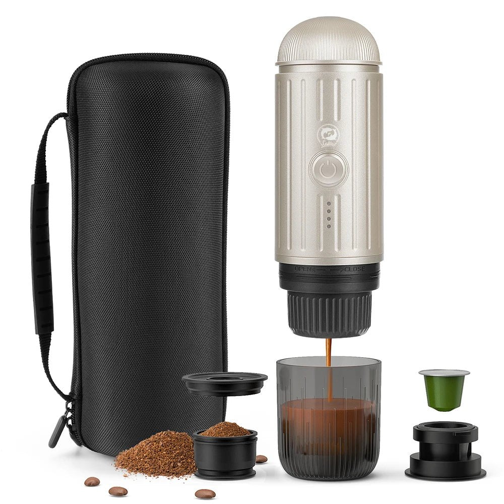 Machine à café expresso Portable, électrique, 19 bars, chauffage automatique, adaptée aux dosettes de capsules nespresso, café moulu - Golden High-Tech