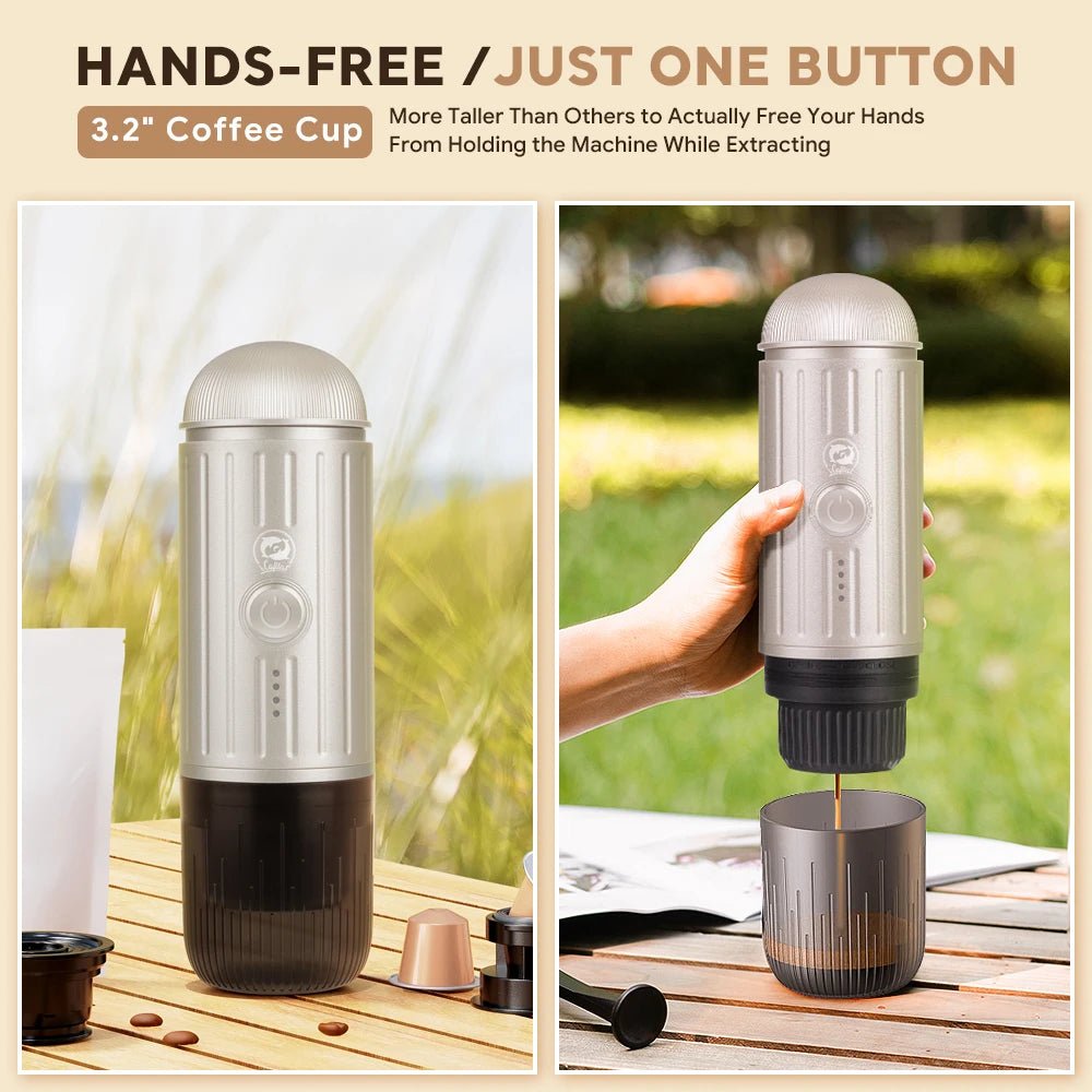 Machine à café expresso Portable, électrique, 19 bars, chauffage automatique, adaptée aux dosettes de capsules nespresso, café moulu - Golden High-Tech