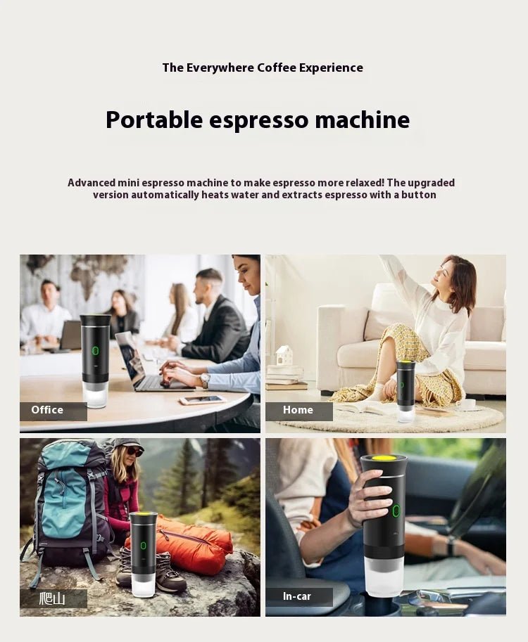 Machine à café portable électrique alimentée par USB, machine à café automatique à capsules pour l'extérieur, pour l'eau chaude et froide, facile à utiliser - Golden High-Tech
