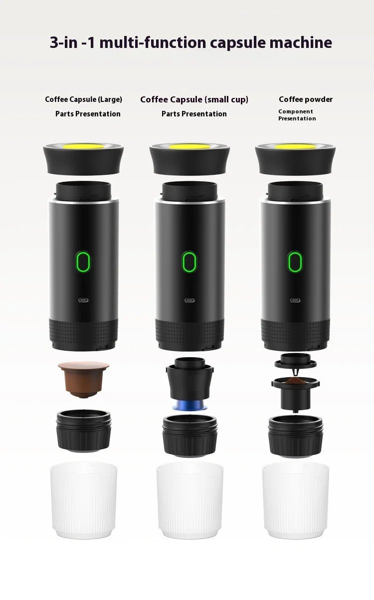 Machine à café portable électrique alimentée par USB, machine à café automatique à capsules pour l'extérieur, pour l'eau chaude et froide, facile à utiliser - Golden High-Tech