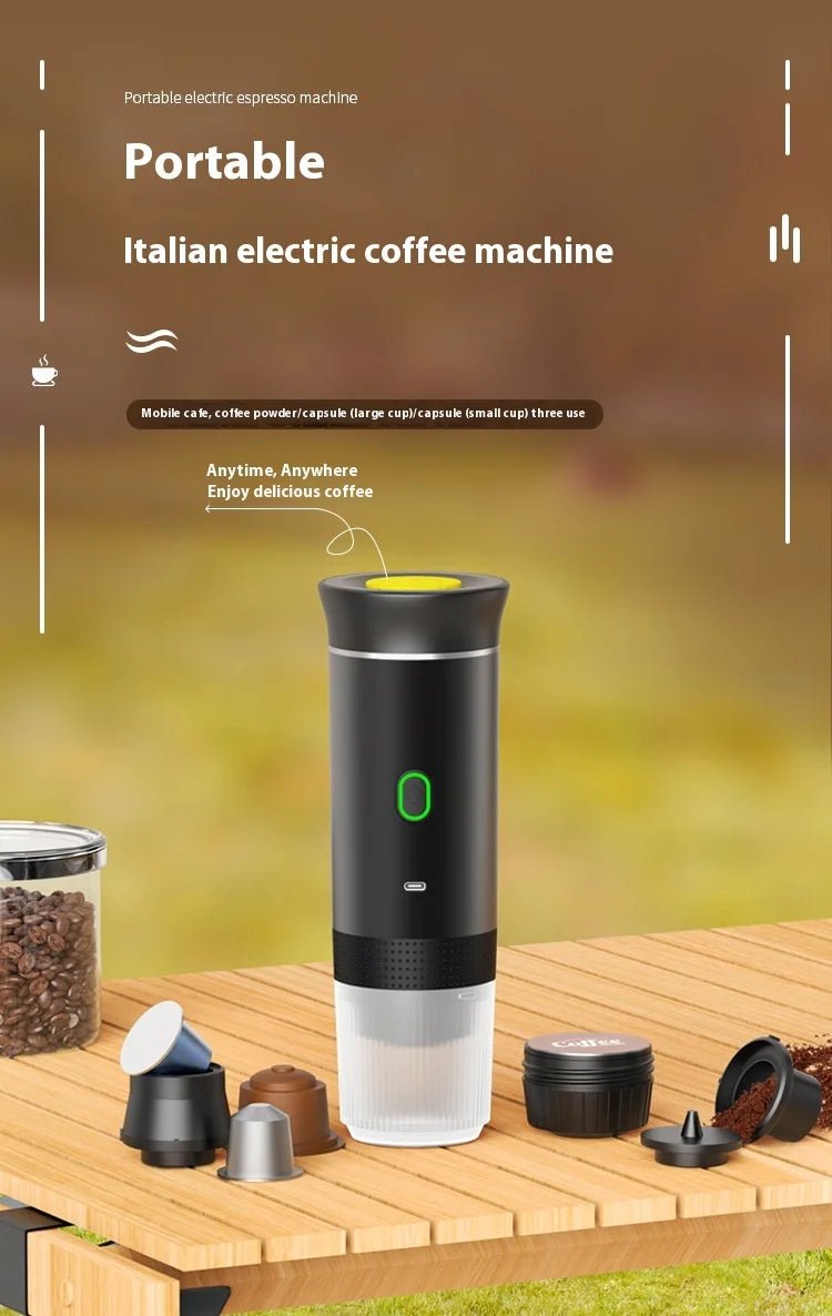 Machine à café portable électrique alimentée par USB, machine à café automatique à capsules pour l'extérieur, pour l'eau chaude et froide, facile à utiliser - Golden High-Tech