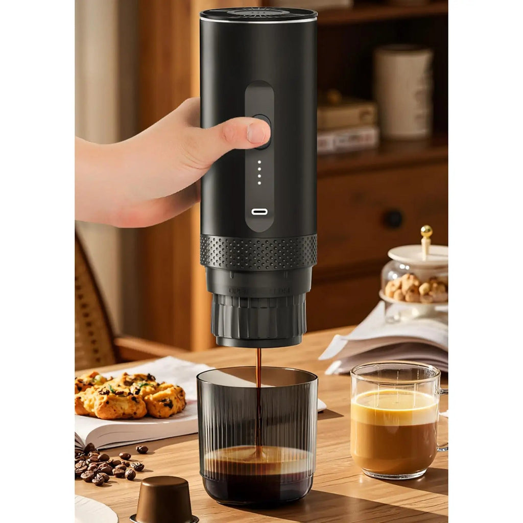 Machine à café portable, mini machine à expresso, pratique et rechargeable pour le bureau, la randonnée, la voiture, les voyages en camping-car, machines à expresso - Golden High-Tech