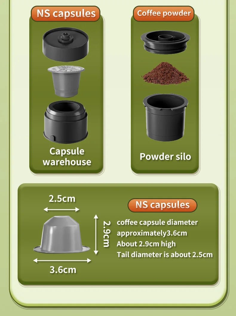 Machine à expresso Portable, 20 bars, chauffage, sans fil, Rechargeable - Golden High-Tech