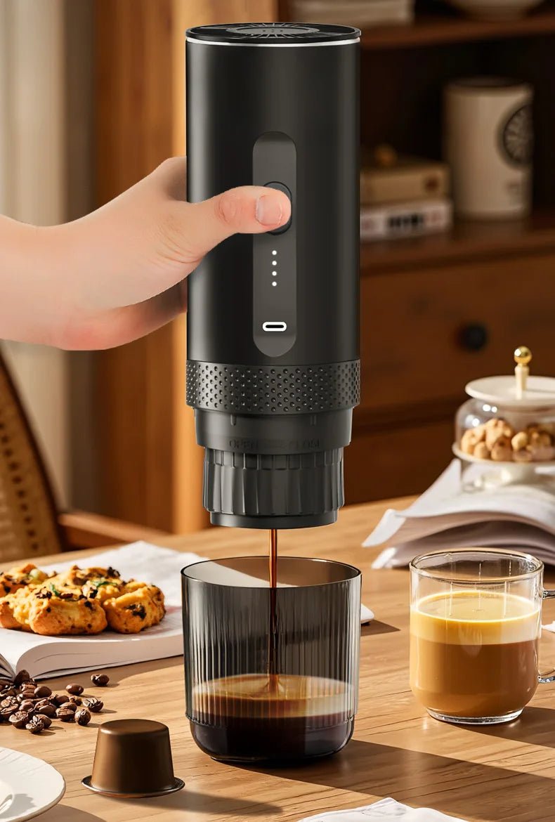 Machine à expresso Portable, 20 bars, chauffage, sans fil, Rechargeable - Golden High-Tech