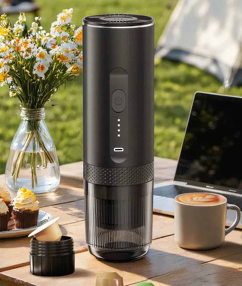 Machine à expresso Portable, 20 bars, chauffage, sans fil, Rechargeable - Golden High-Tech