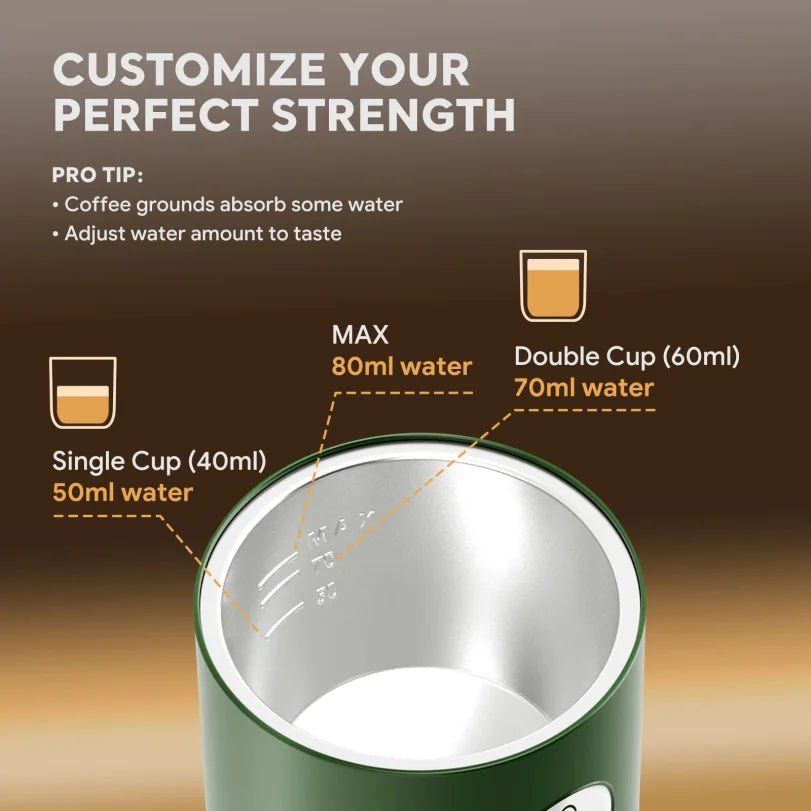Machine à expresso portable 3-en-1, cafetière de voyage pour le camping, la randonnée, le bureau, auto-chauffante avec USB-C, nouveauté 2026 - Golden High-Tech