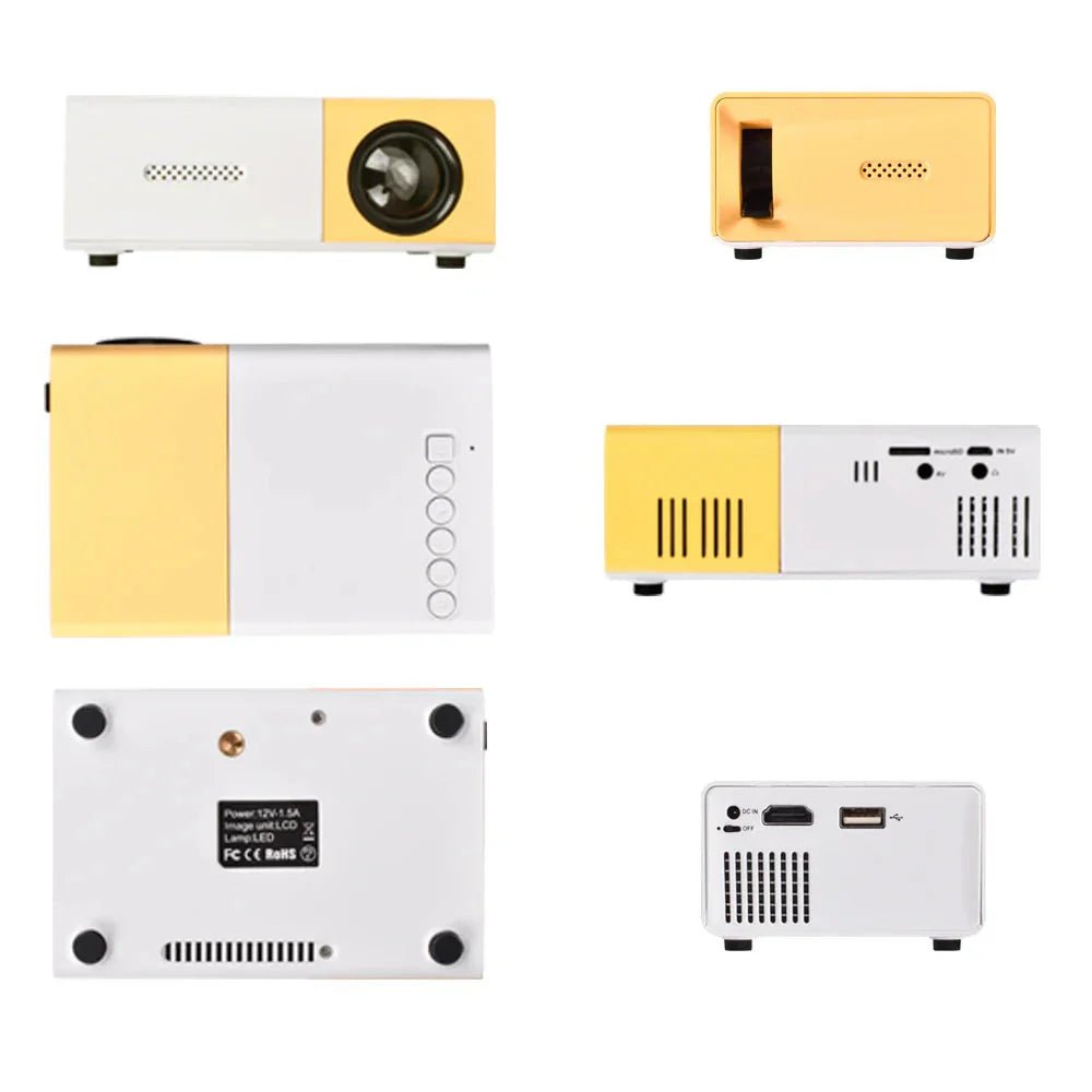 Mini Projector – 1080P Full HD Support, Portable LED Projector, 4K Video Playback, Multiple Connectivity Options - Golden High-Tech