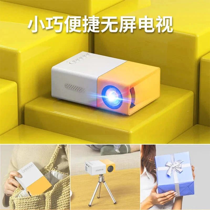 Mini Projector – 1080P Full HD Support, Portable LED Projector, 4K Video Playback, Multiple Connectivity Options - Golden High-Tech