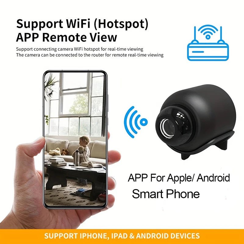X5 Mini Caméra Sans Fil 1080P Détection de Mouvement WiFi