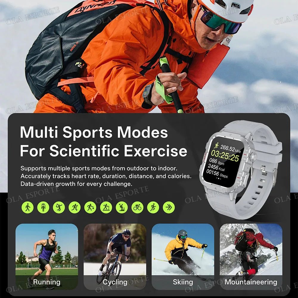 Smartwatch Homme GPS Militaire Étanche 3ATM 100+ Modes Sportifs     