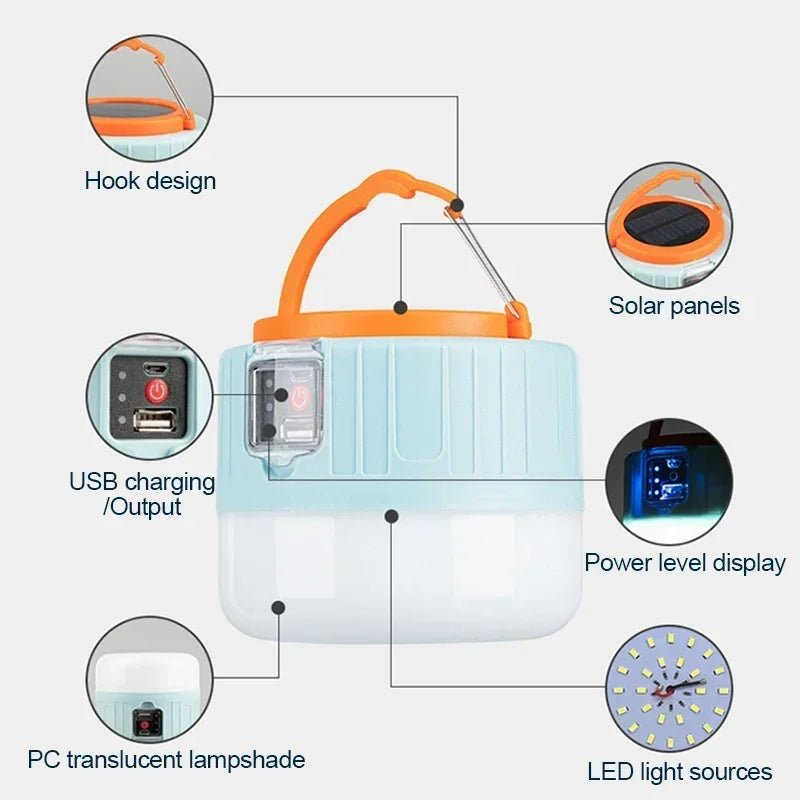 Projecteur LED Camping Rechargeable Multifonction