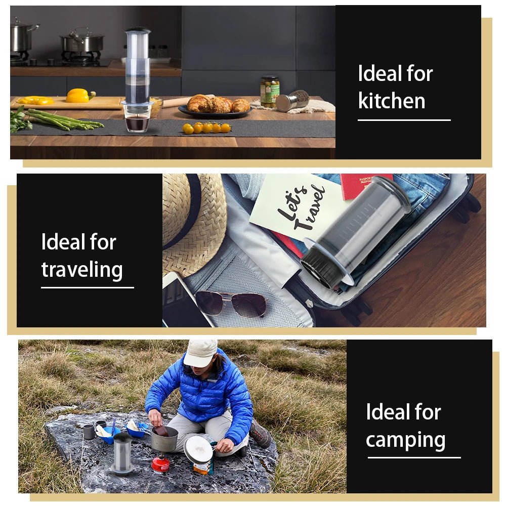 Pour AeroPress Machine expresso Portable - Golden High-Tech