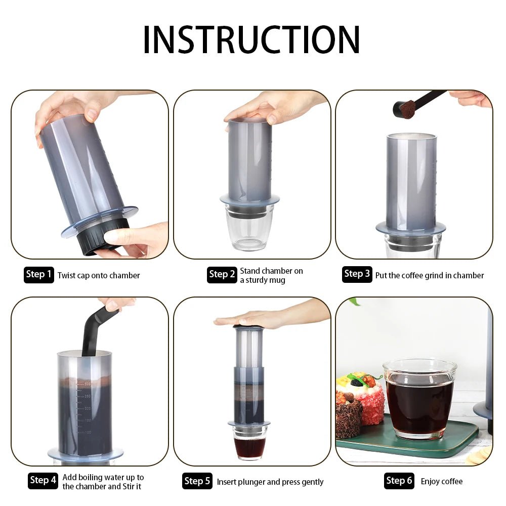Pour AeroPress Machine expresso Portable - Golden High-Tech