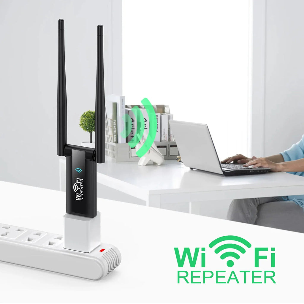 Répéteur WiFi USB 2.4G 300Mbps Amplificateur de Signal - Golden High-Tech