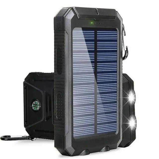 Solar Power Bank 80000mAh Portable Charging Poverbank External Battery Charger Strong Light LDE Light for All Smartphones - Golden High-Tech